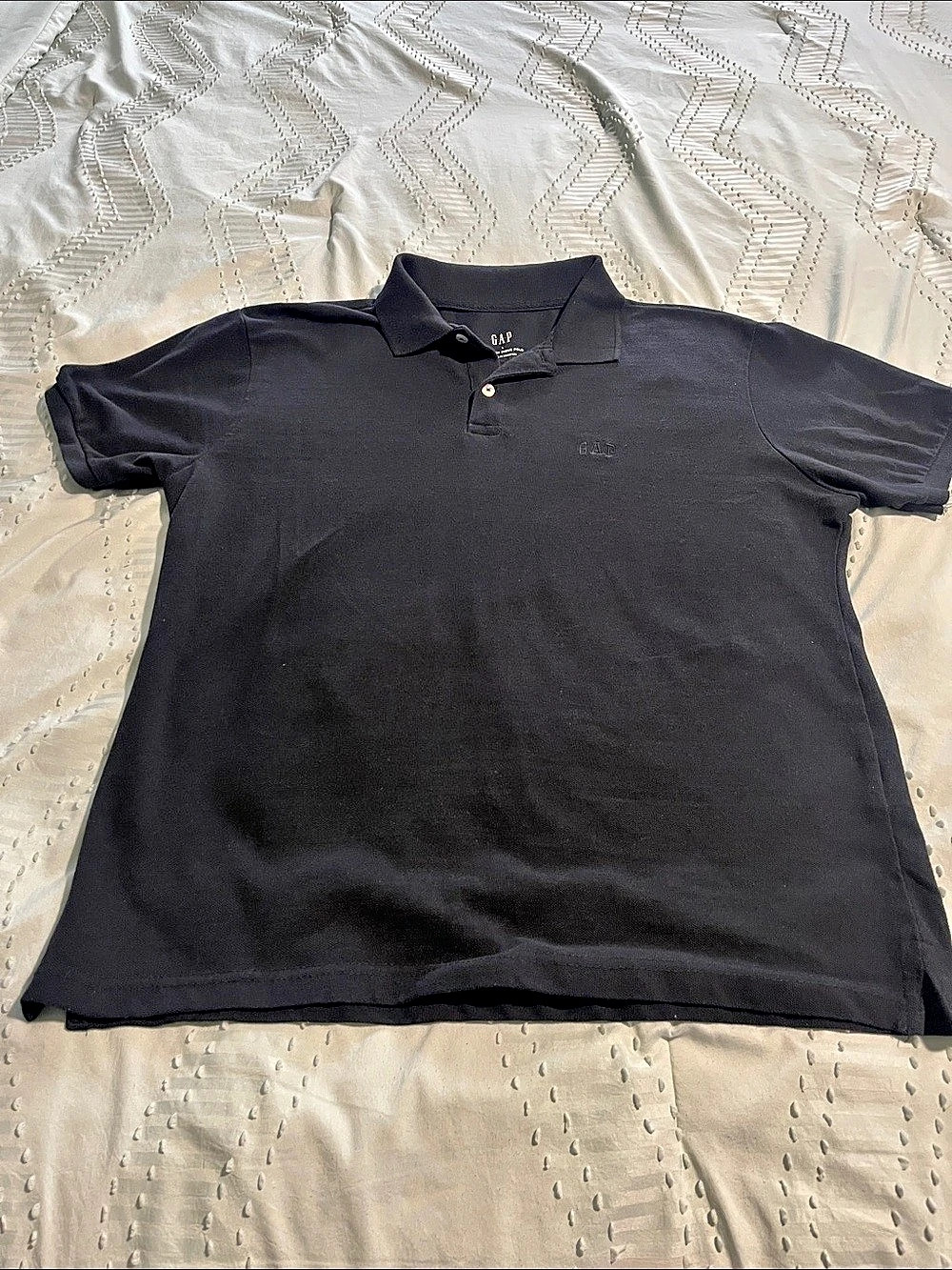 Gap Stretch Pique Polo Men's Cotton Black Large
